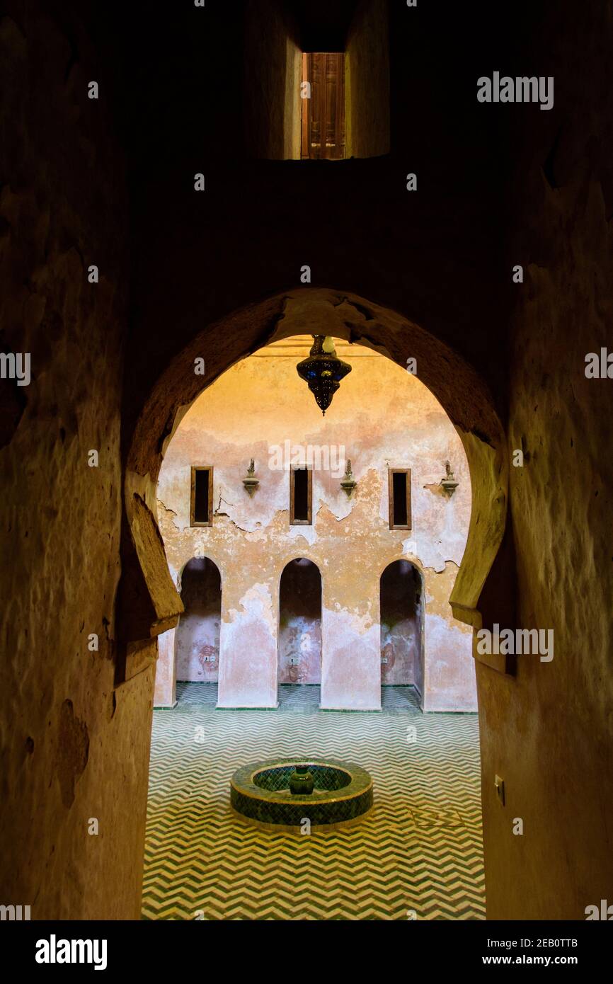 Das Hamam in der Bou Inania madrasa in Meknes, Marokko. Stockfoto
