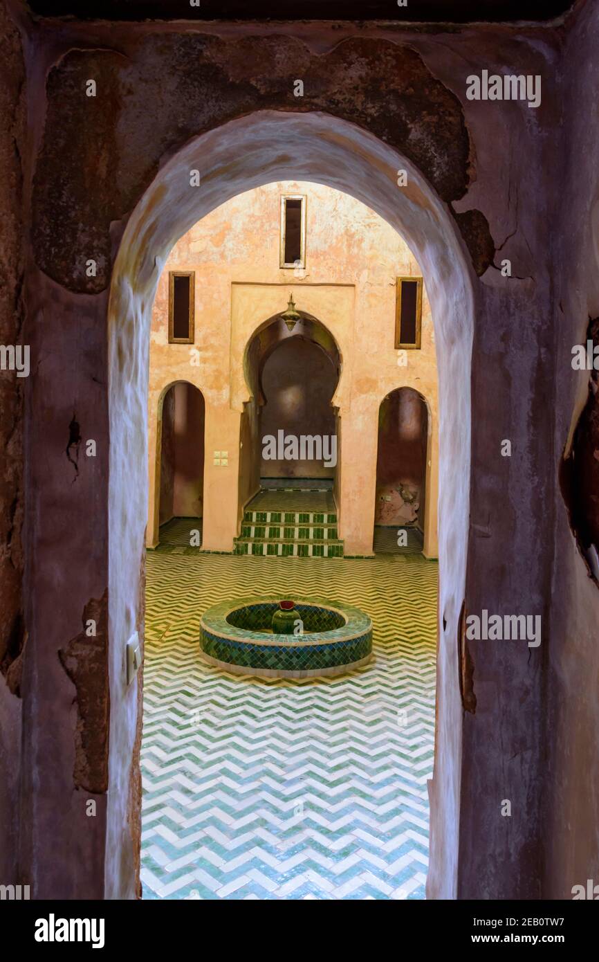 Das Hamam in der Bou Inania madrasa in Meknes, Marokko. Stockfoto