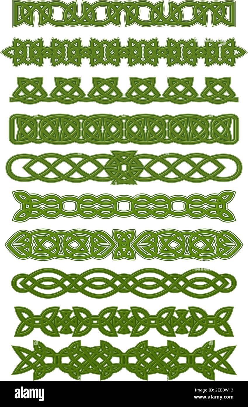 Grün keltische Tracery Muster für Tattoo oder ethnische Dekorationen Design Stock Vektor