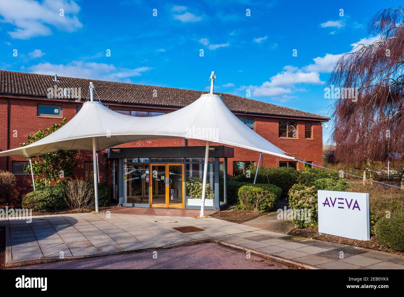 AVEVA Hauptsitz in Cambridge, Großbritannien - AVEVA ist ein Softwareanbieter für Engineering, Design und Informationsmanagement für die Prozess-, Anlagen- und Marineindustrie Stockfoto