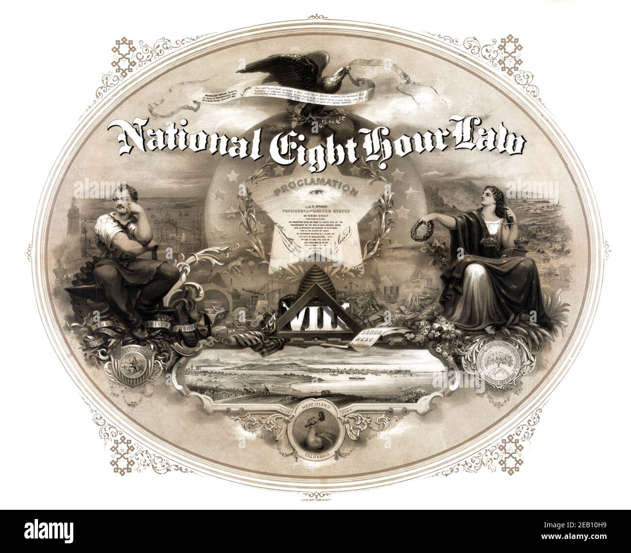 Nationalen achtstündigen Gesetz Stockfoto