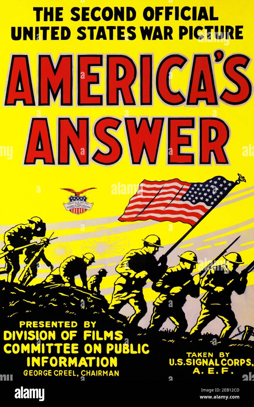Amerikas Antwort. Das zweite offizielle Kriegsbild der Vereinigten Staaten US-Regierung Stockfoto
