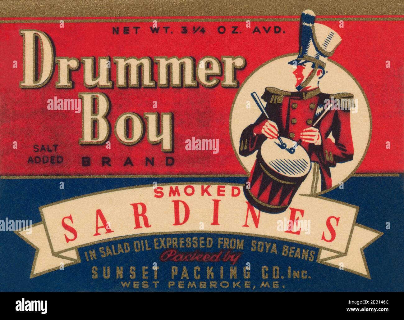 Drummer Boy Geräucherte Sardinen 1920 Stockfoto