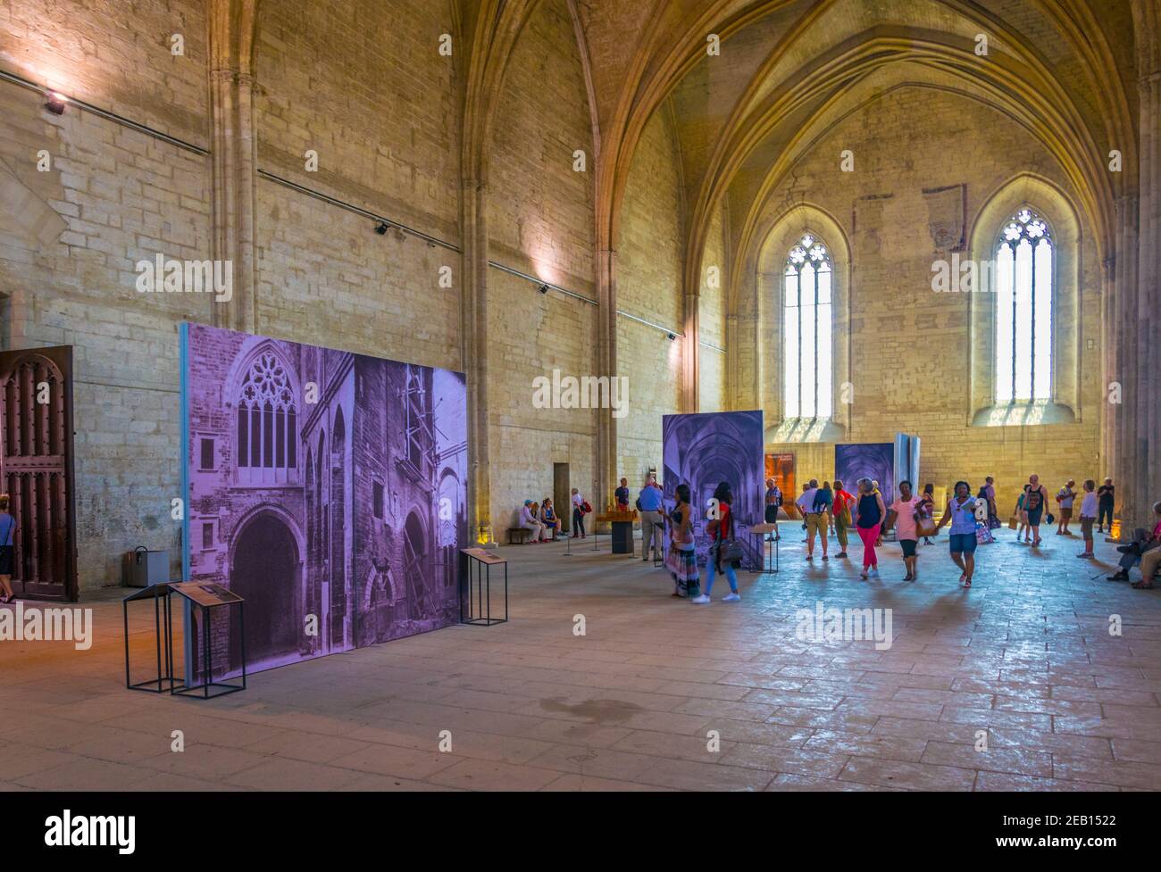 AVIGNON, FRANKREICH, 22. JUNI 2017: Touristen schlendern durch das Palais de Papes in Avignon, Frankreich Stockfoto