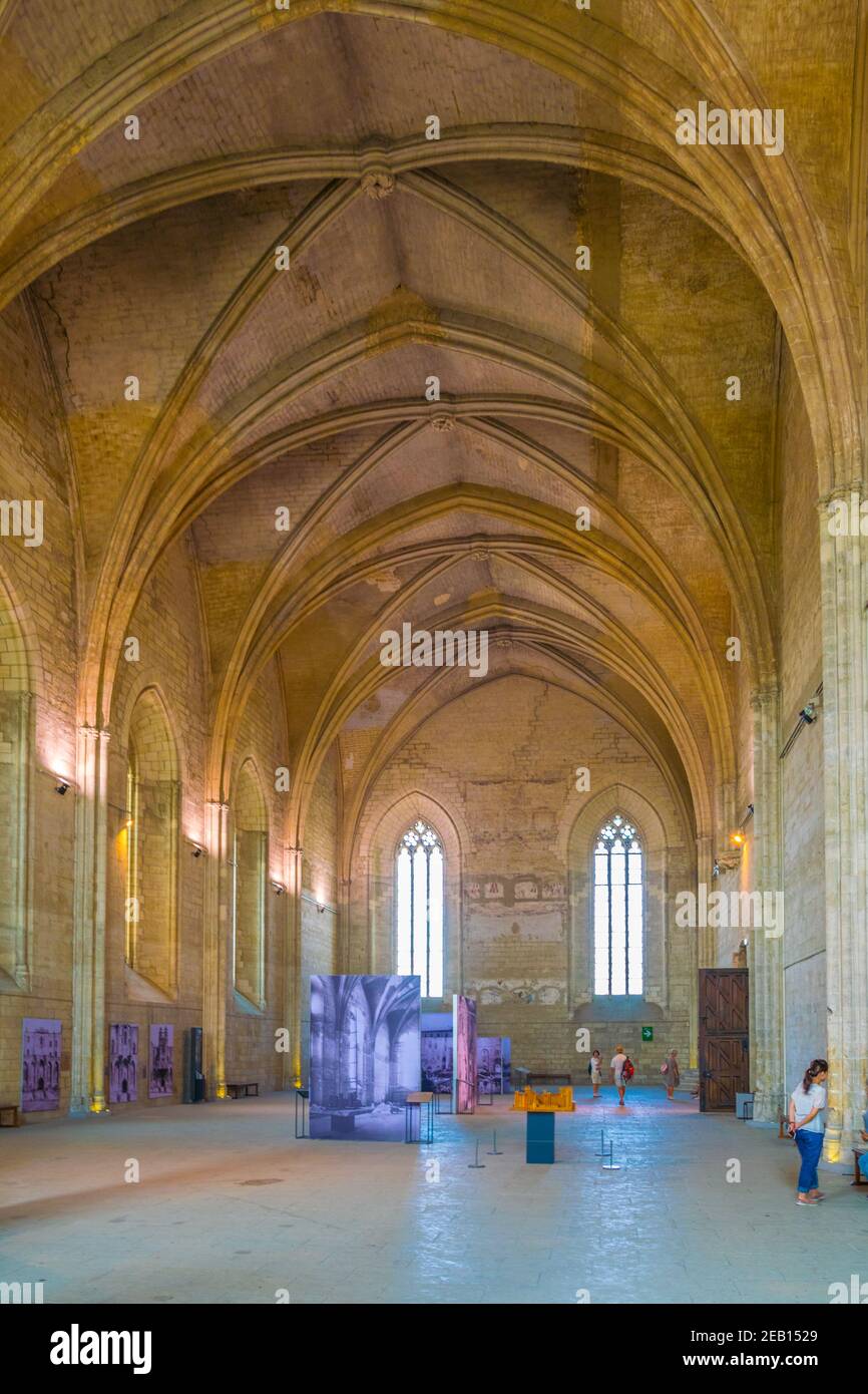 AVIGNON, FRANKREICH, 22. JUNI 2017: Touristen schlendern durch das Palais de Papes in Avignon, Frankreich Stockfoto