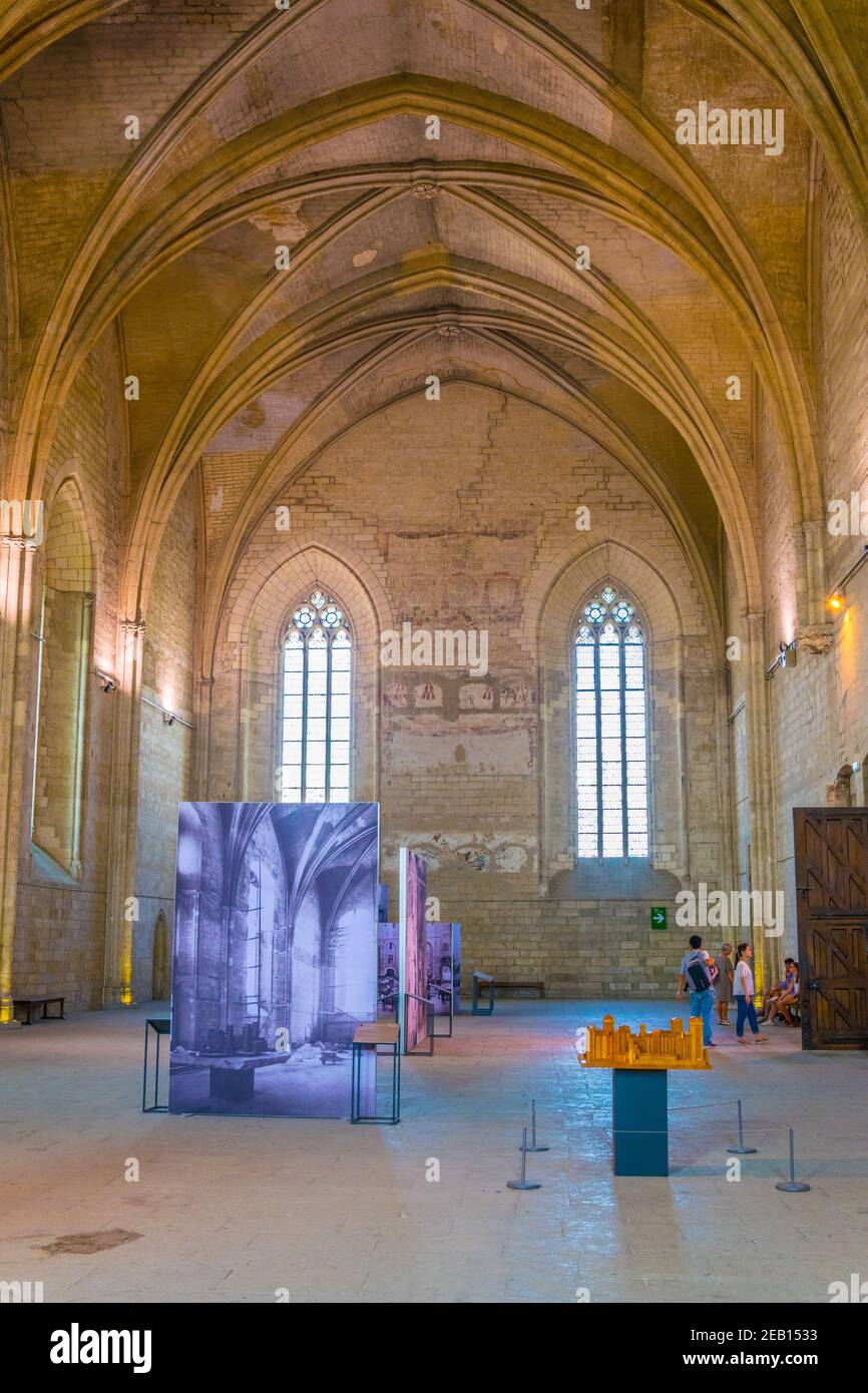 AVIGNON, FRANKREICH, 22. JUNI 2017: Touristen schlendern durch das Palais de Papes in Avignon, Frankreich Stockfoto