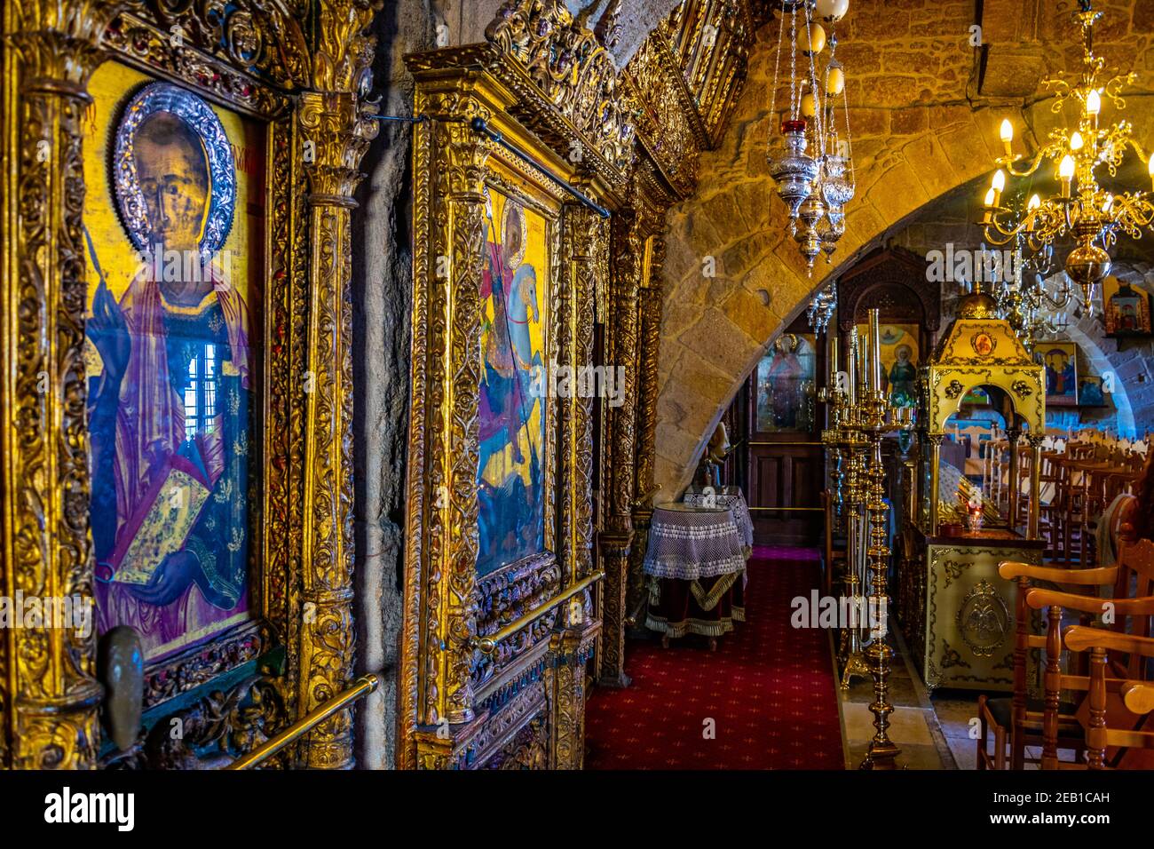 NICOSIA, ZYPERN, 24. AUGUST 2017: Innenraum der St. John Kathedrale in Nicosia, Zypern Stockfoto