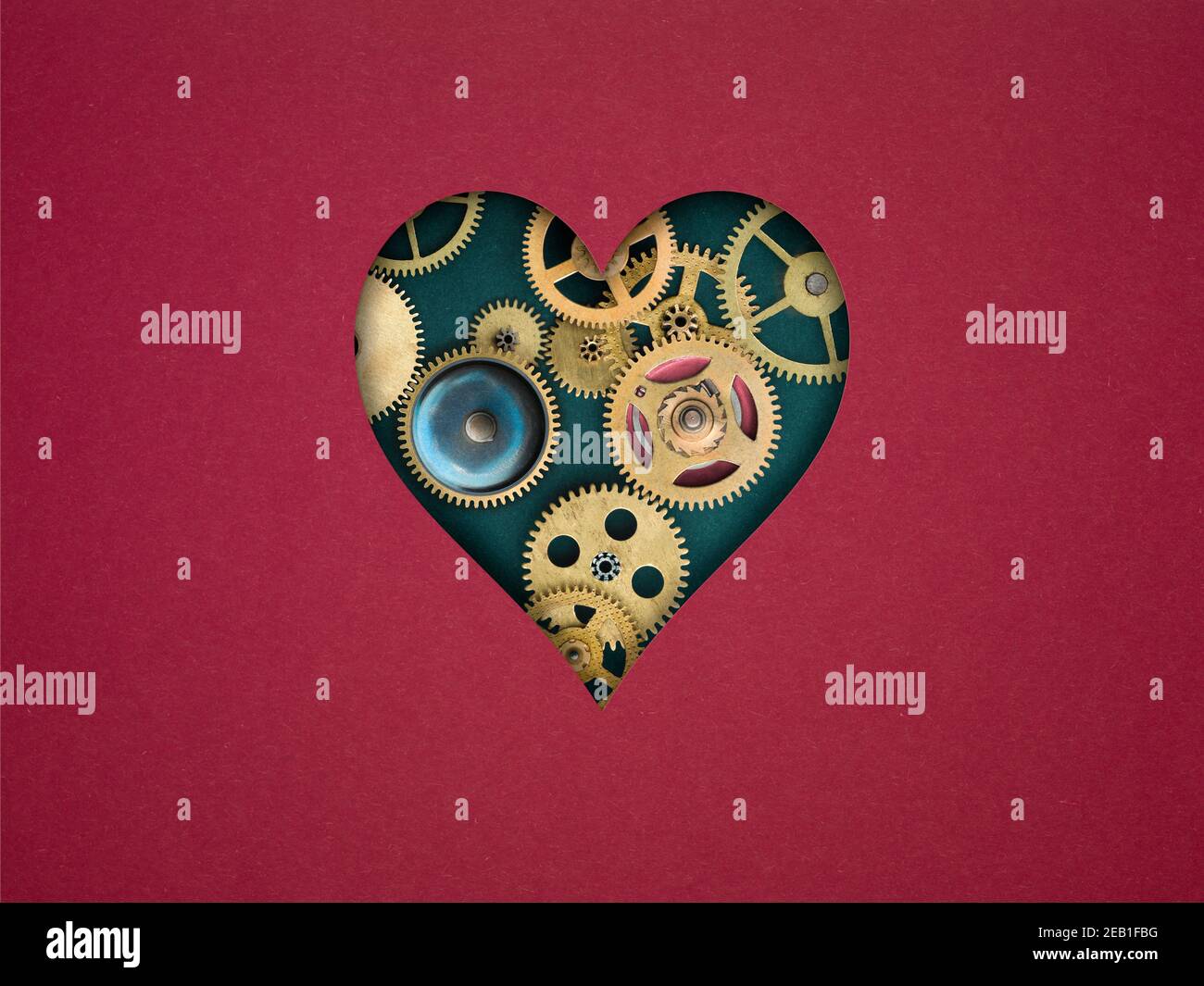 Happy Valentine's Day Karte Mechanismen der Hitze. Speicherplatz kopieren. Liebe Stockfoto