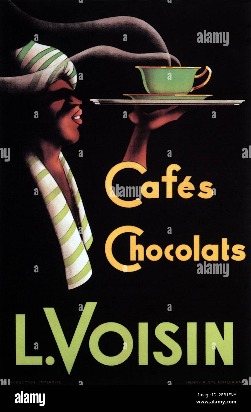 Cafés Chocolats L. Voisin 1935 Stockfoto