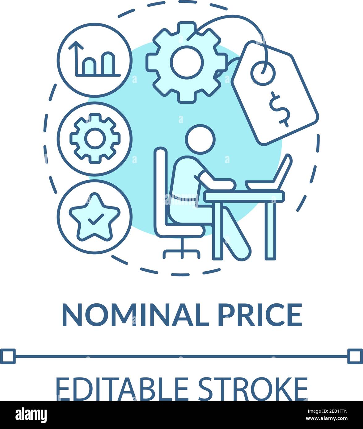 Symbol für das Konzept des Nominalpreises Stock Vektor