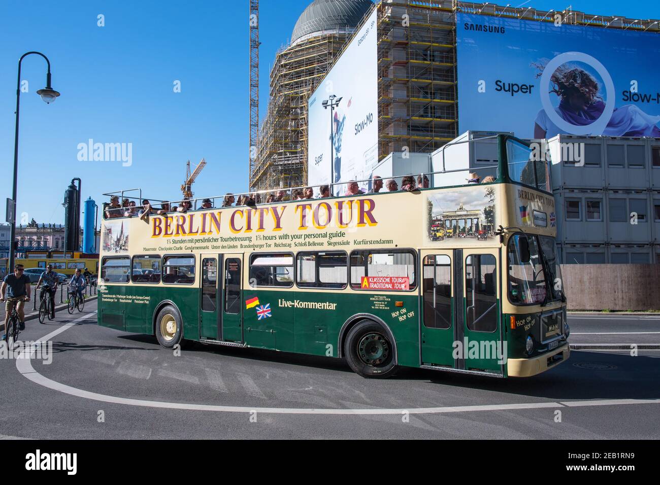 Berlin Deutschland - April 21. 2018: Vintage Doppeldecker Berlin City Tour Bus Stockfoto