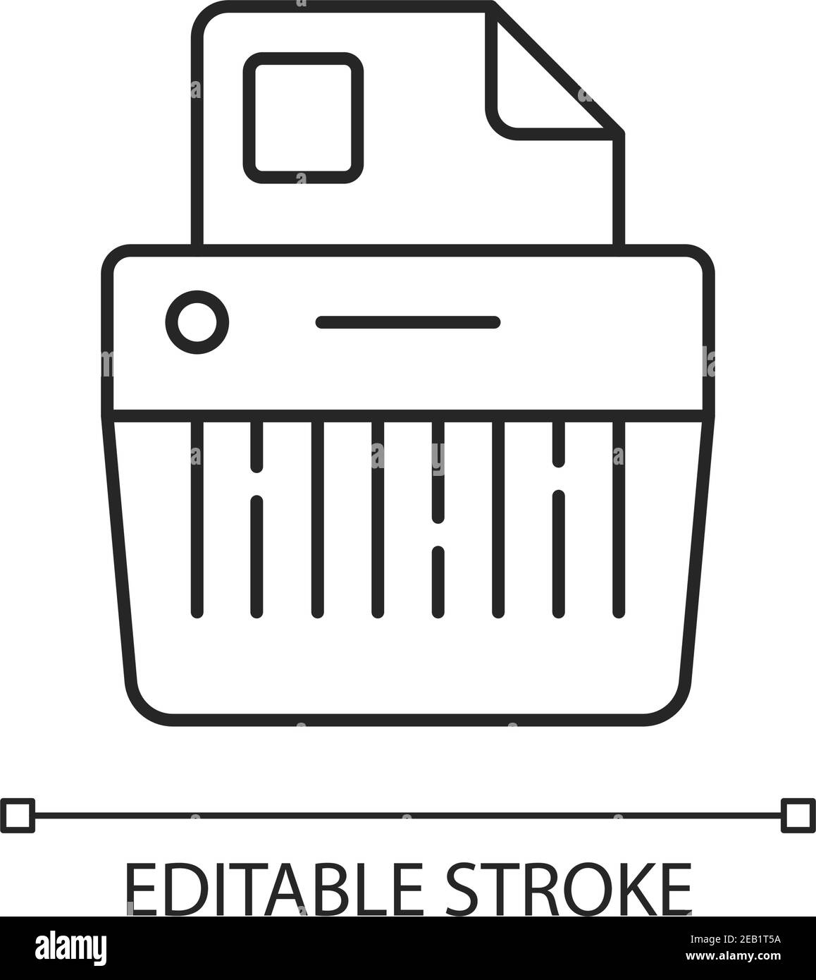 Papierzerkleinerung lineares Symbol Stock Vektor