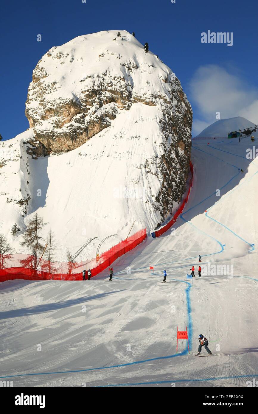 Olympia delle Tofane, Cortina (BL), Italien, 11. Februar 2021, Sloop Tofane während 2021 FIS Alpine Ski-Weltmeisterschaften - Super G - Damen, alpines Skirennen - Foto Sergio Bisi / LM Stockfoto