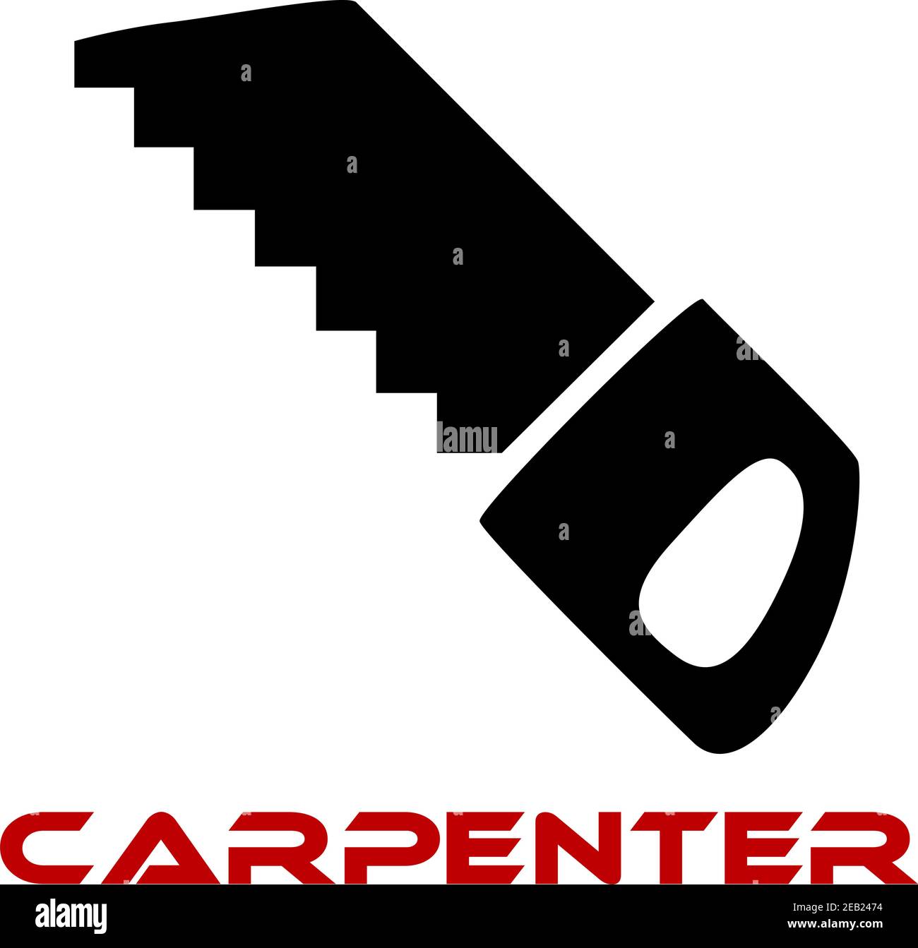 Schwarzes Sägewerkzeugsymbol auf weißem Hintergrund für die Konstruktion isoliert Oder Schreinerei Industriedesign Stock Vektor