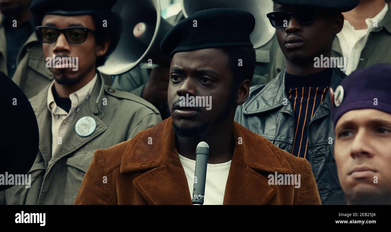 Judas and the Black Messiah (2021) unter der Regie von Shaka King mit Daniel Kaluuya als Fred Hampton, Vorsitzender der Illinois Black Panther Party. Stockfoto