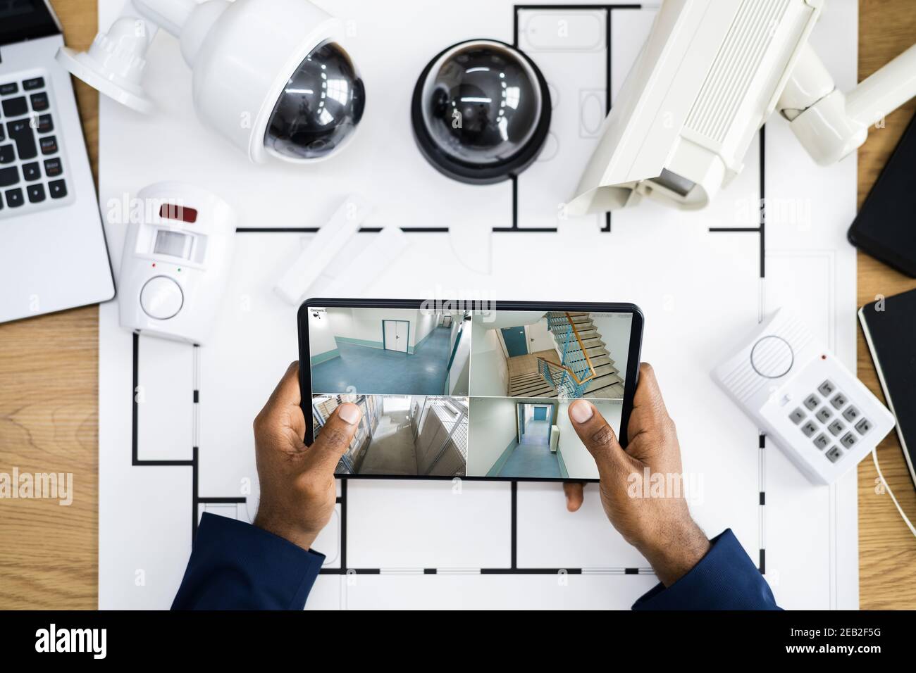 CCTV-Sicherheitssystem Alarm Home Office-Geräte Stockfoto