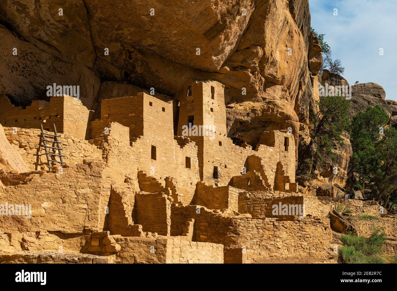 Cliff Palace Architektur der Pueblo Zivilisation, Mesa Verde Nationalpark, Colorado, Vereinigte Staaten von Amerika (USA). Stockfoto