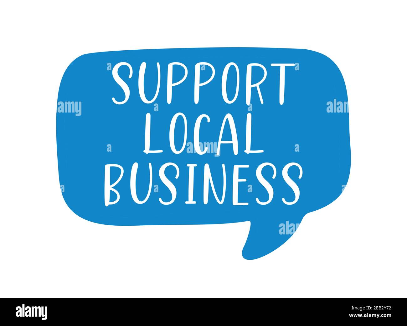Handskizzierte UNTERSTÜTZUNG FÜR LOKALE GESCHÄFTSANGEBOT. Schriftzug für Banner, Header, Werbung, Ankündigung Stock Vektor