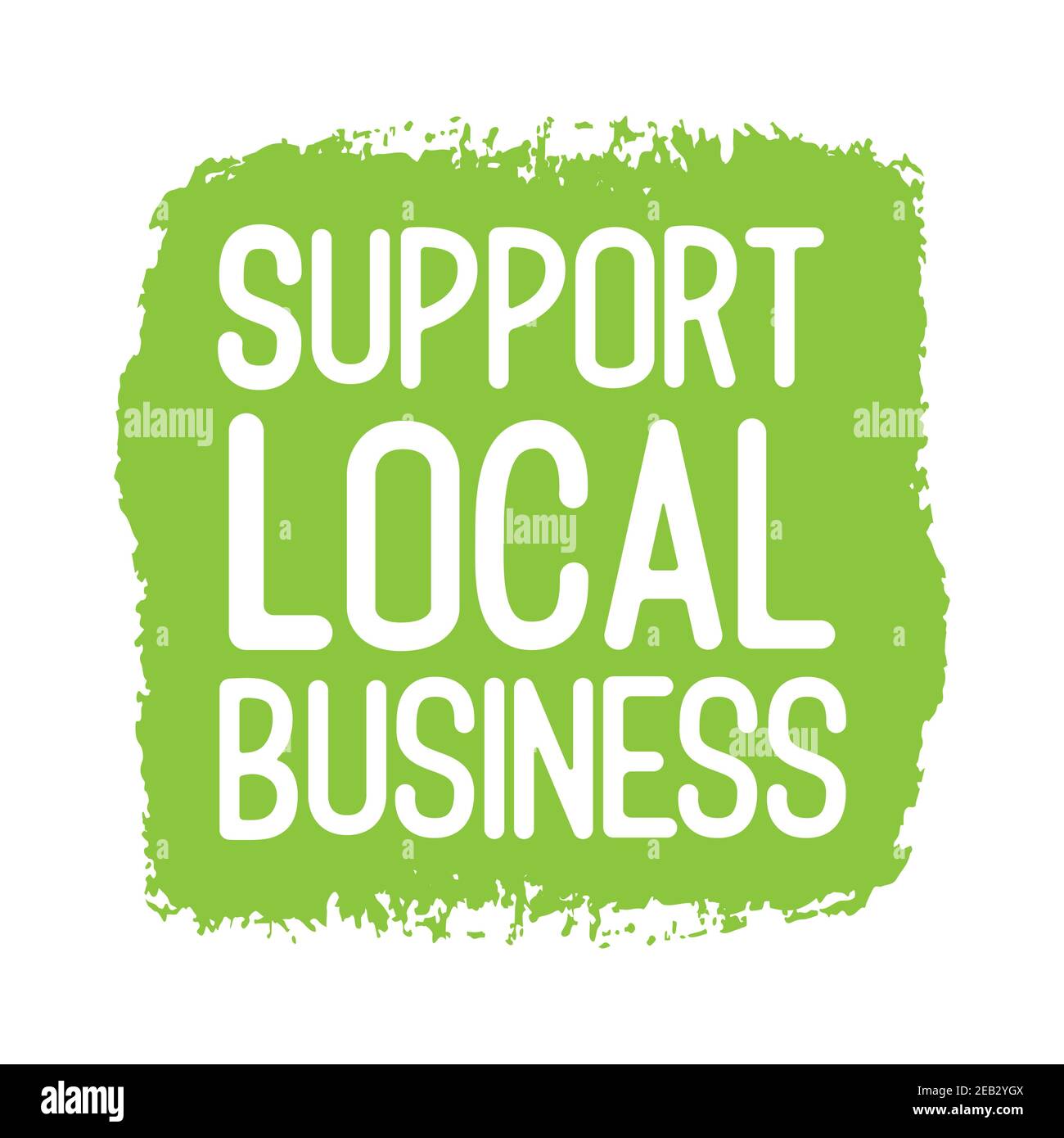 Handskizzierte UNTERSTÜTZUNG FÜR LOKALE GESCHÄFTSANGEBOT. Schriftzug für Banner, Header, Werbung, Ankündigung Stock Vektor