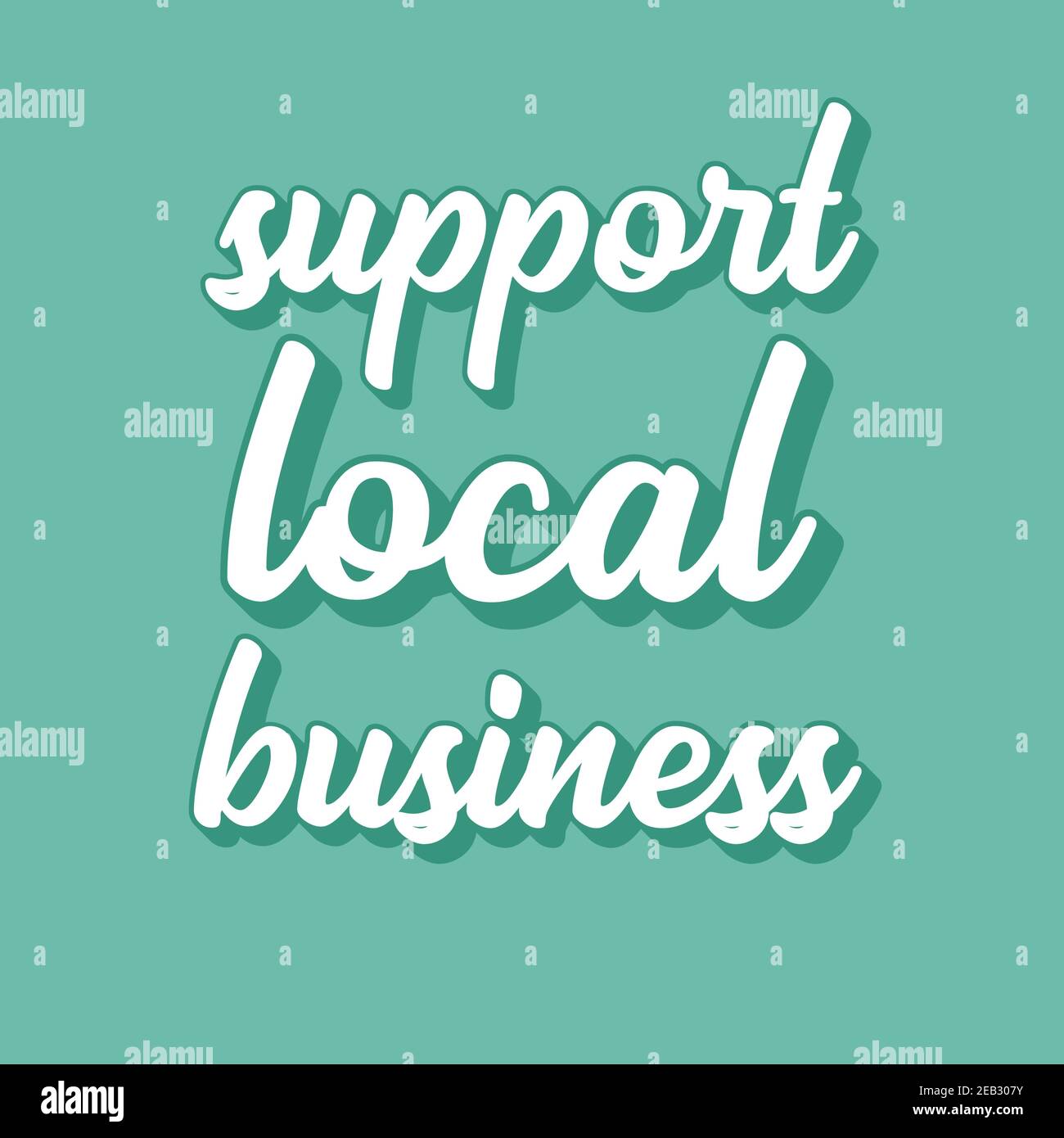 Handskizzierte UNTERSTÜTZUNG FÜR LOKALE GESCHÄFTSANGEBOT. Schriftzug für Banner, Header, Werbung, Ankündigung Stock Vektor