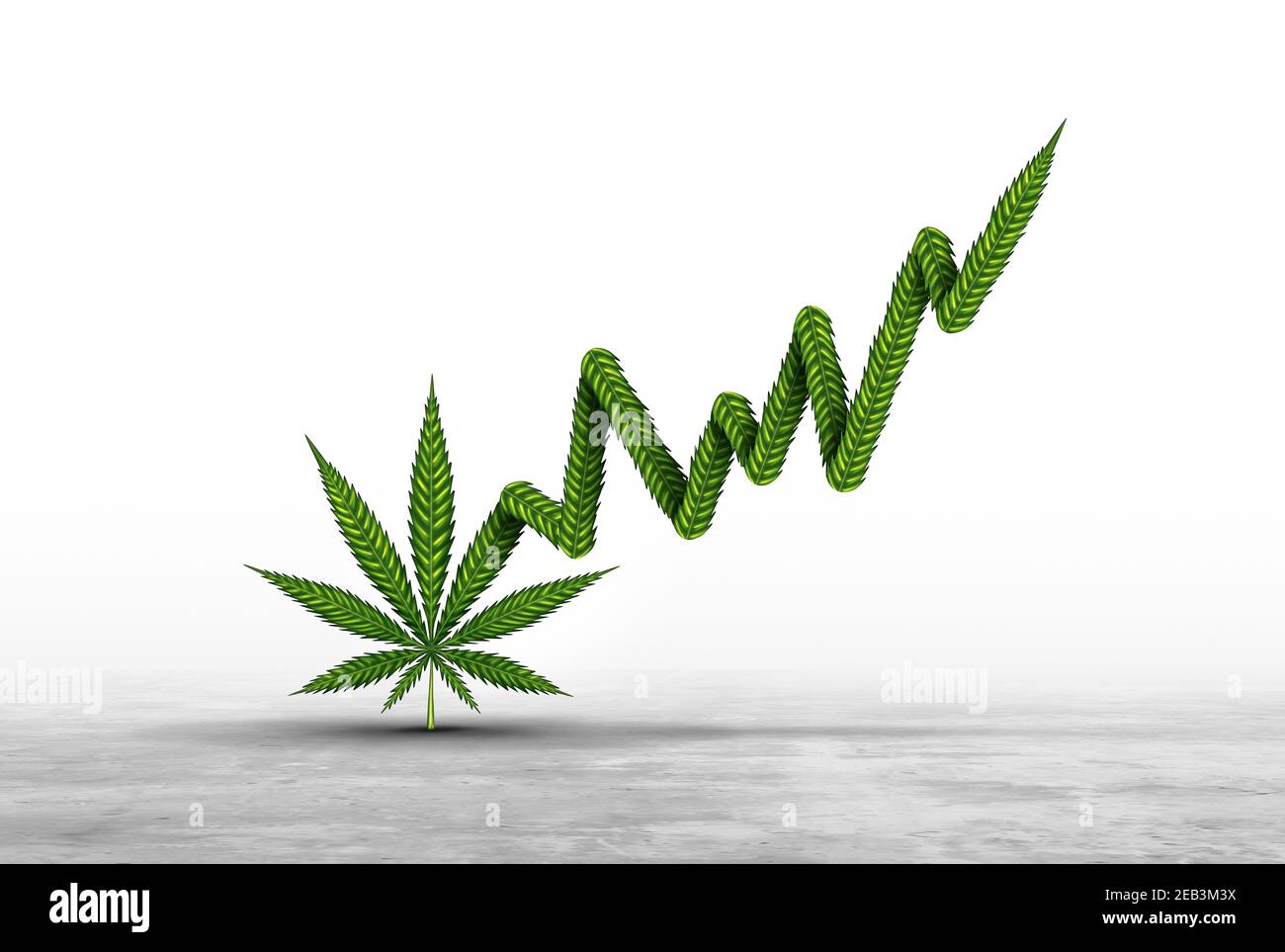 Marihuana-Aktienkurs und steigende Cannabis-Aktien oder Investitionen in Unkraut als ein Unternehmen kaufen mehr Aktien als eine Marktkorrektur . Stockfoto