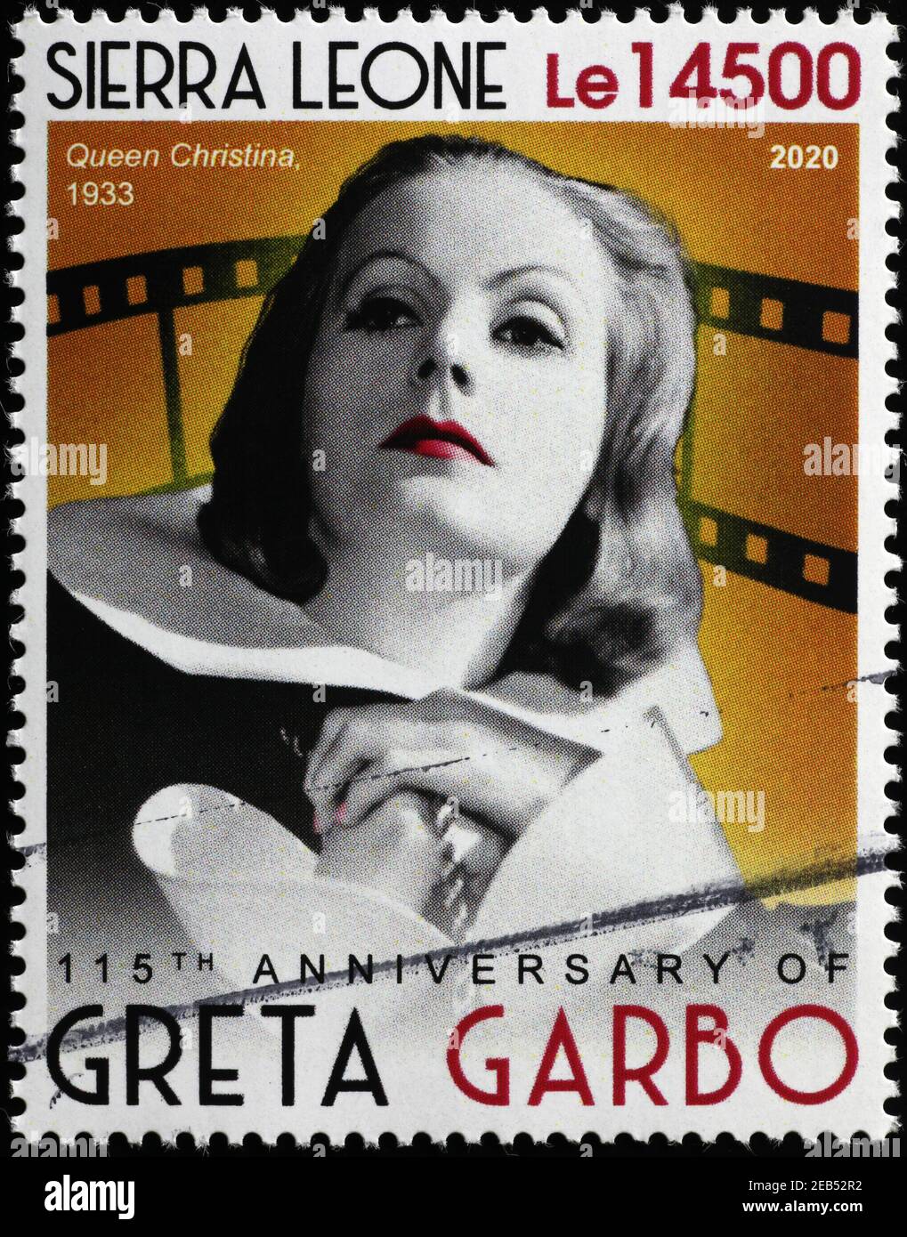 Diva Greta Garbo auf Briefmarke Stockfoto