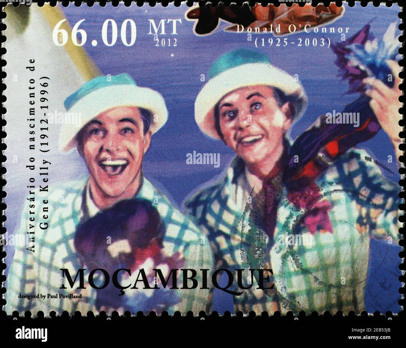 Gene Kelly und Donald O'Connor auf Briefmarke Stockfoto