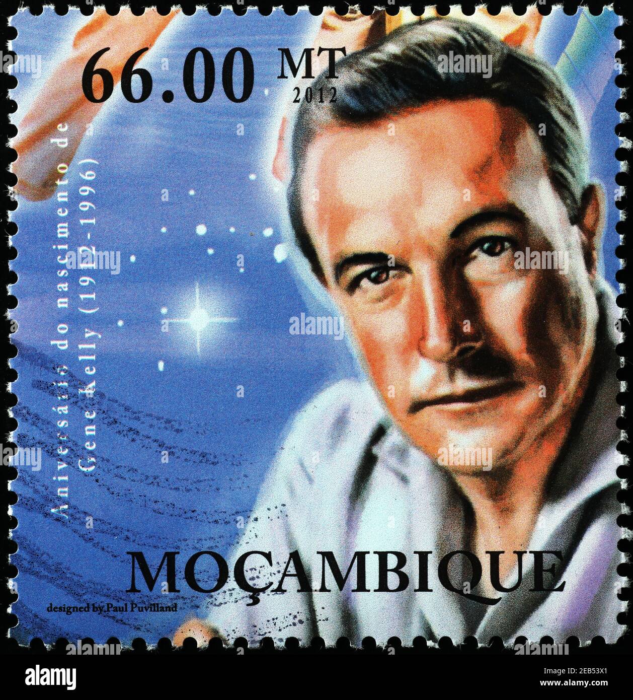 Gene Kelly auf Briefmarke von Mosambik Stockfoto