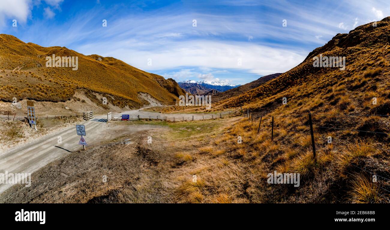 Straße zum Skippers Canyon Stockfoto