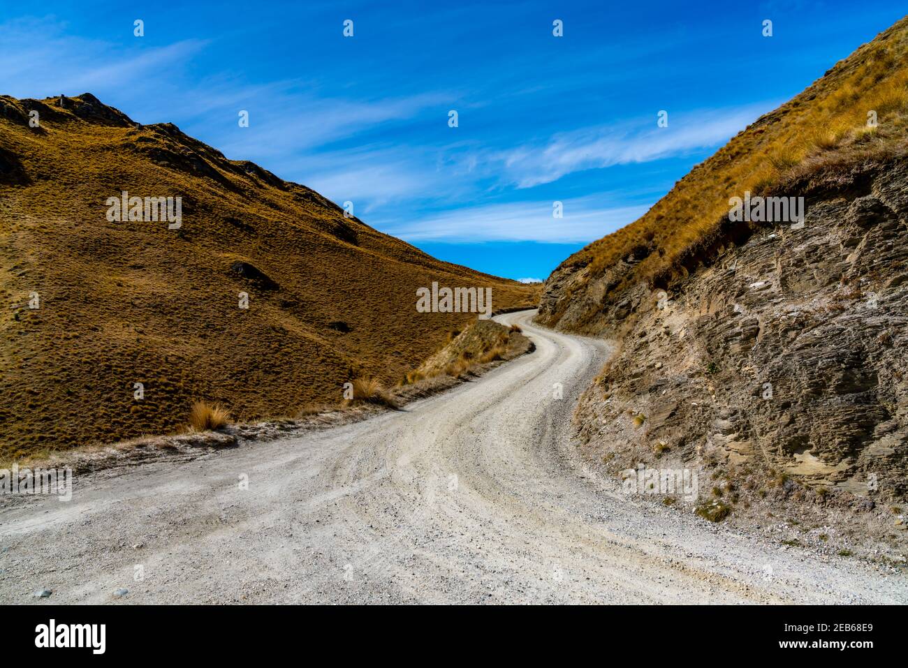 Straße zum Skippers Canyon Stockfoto