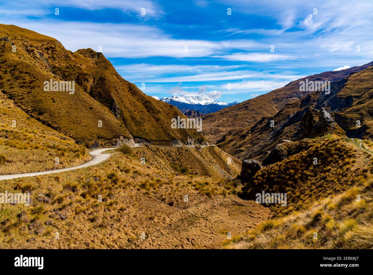 Straße zum Skippers Canyon Stockfoto