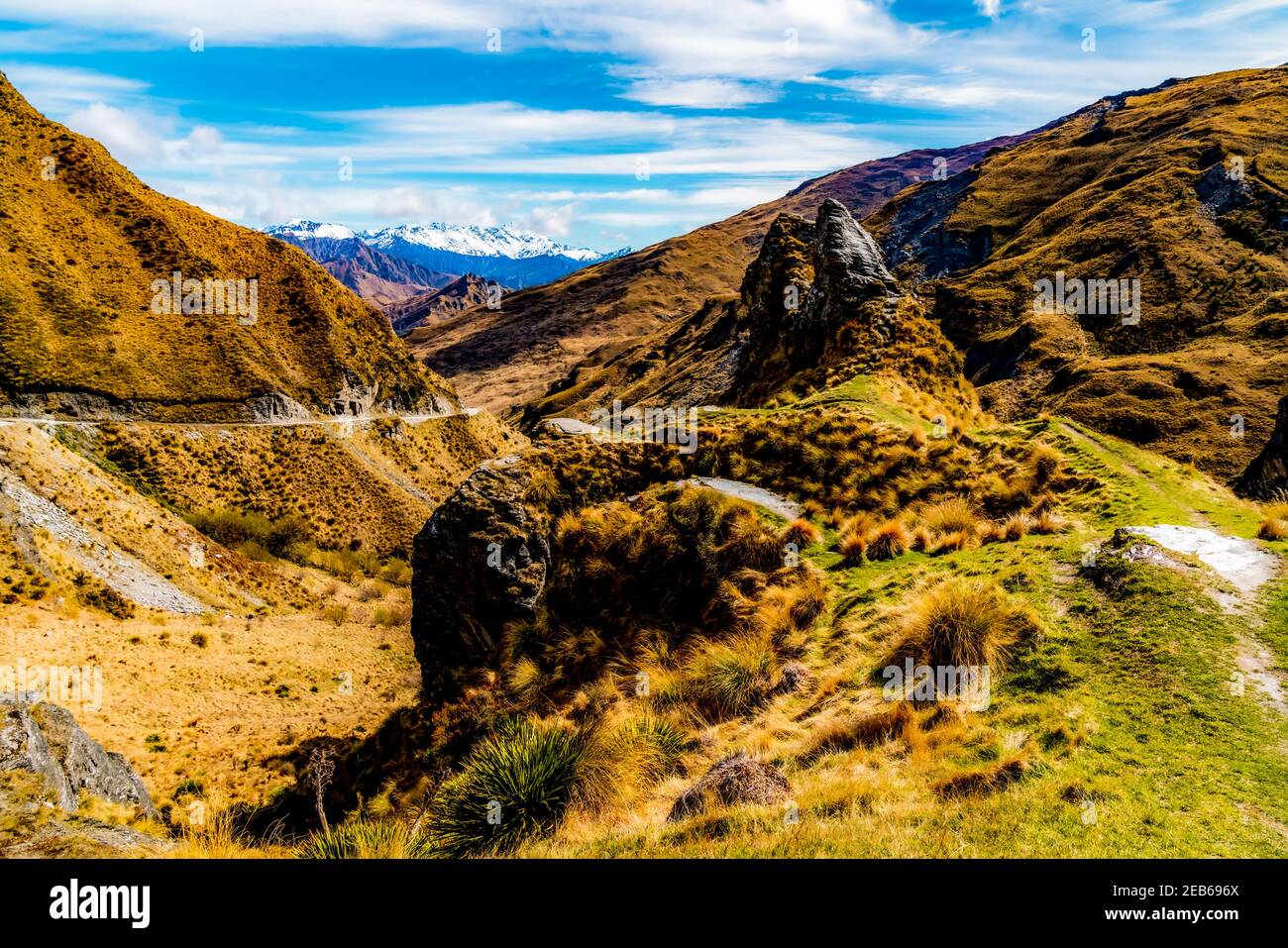 Straße zum Skippers Canyon Stockfoto