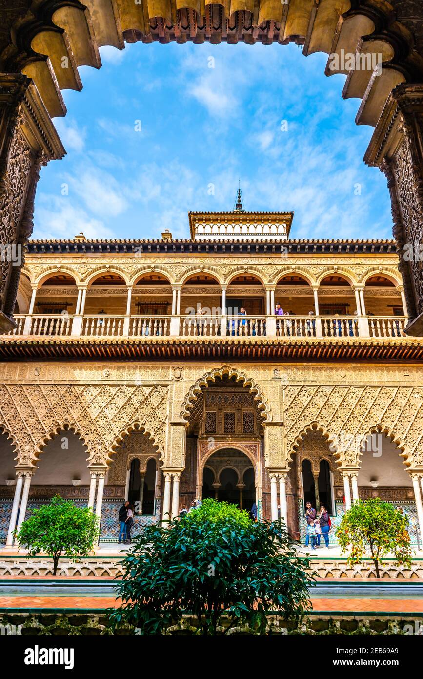 Palast des Real Alcazar von Sevilla in Andalusien, Spanien Stockfoto