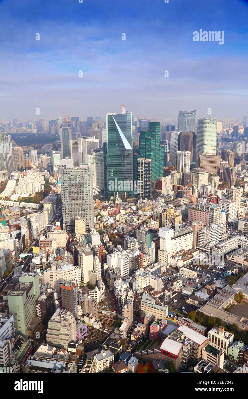 Tokyo City, Japan - Luftaufnahme Stadtbild. Roppongi. Stockfoto