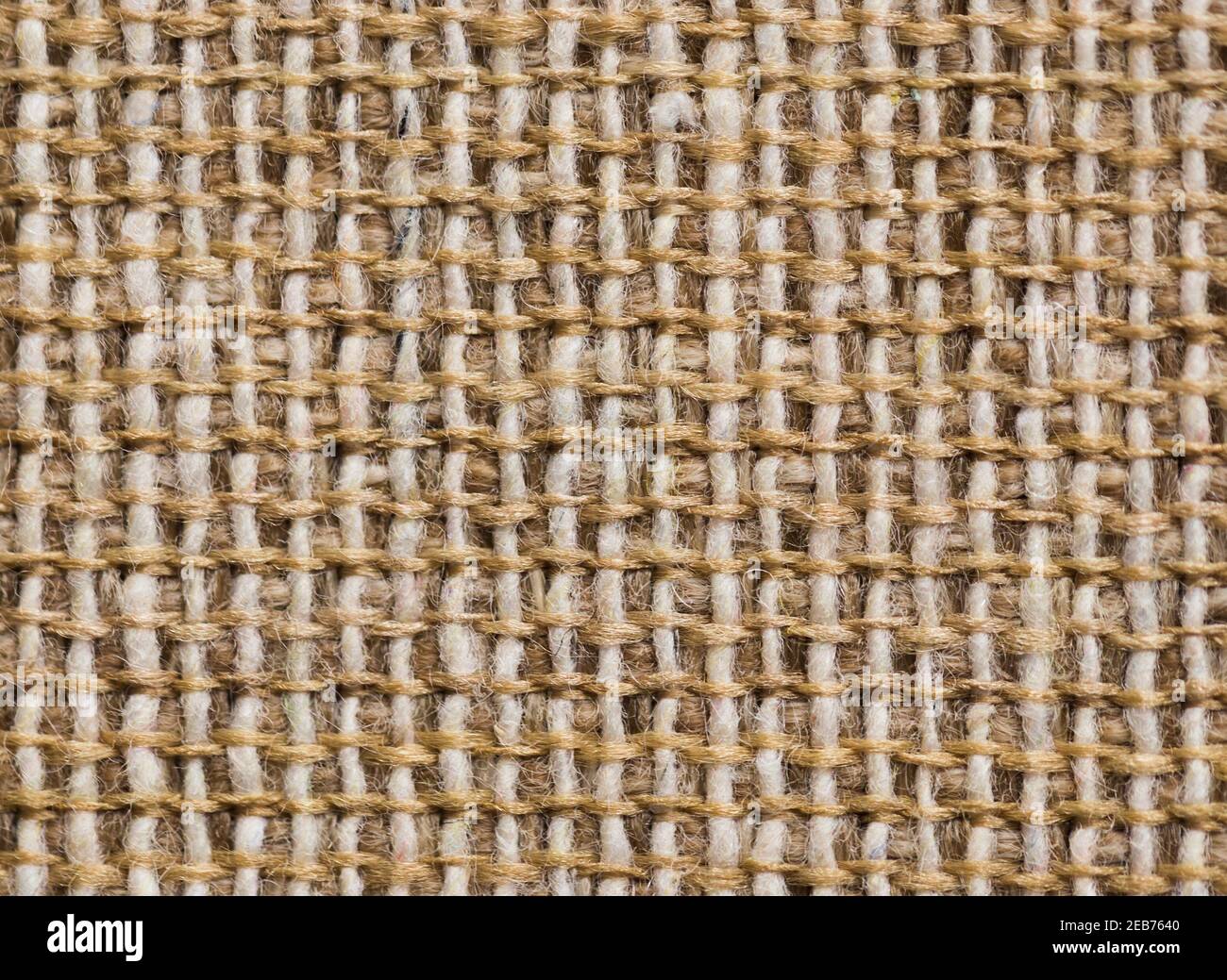 Nahaufnahme von beigefarbenen Stoff Textil Textur Hintergrund Stockfoto