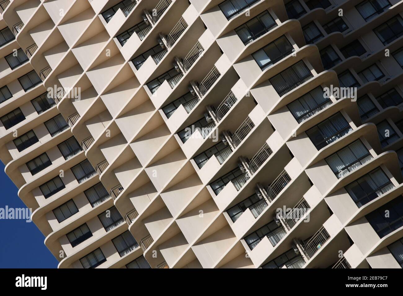 Skyscraper Wand- und Balkone - abstraktes Foto von Gold Coast, Queensland, Australien Stockfoto