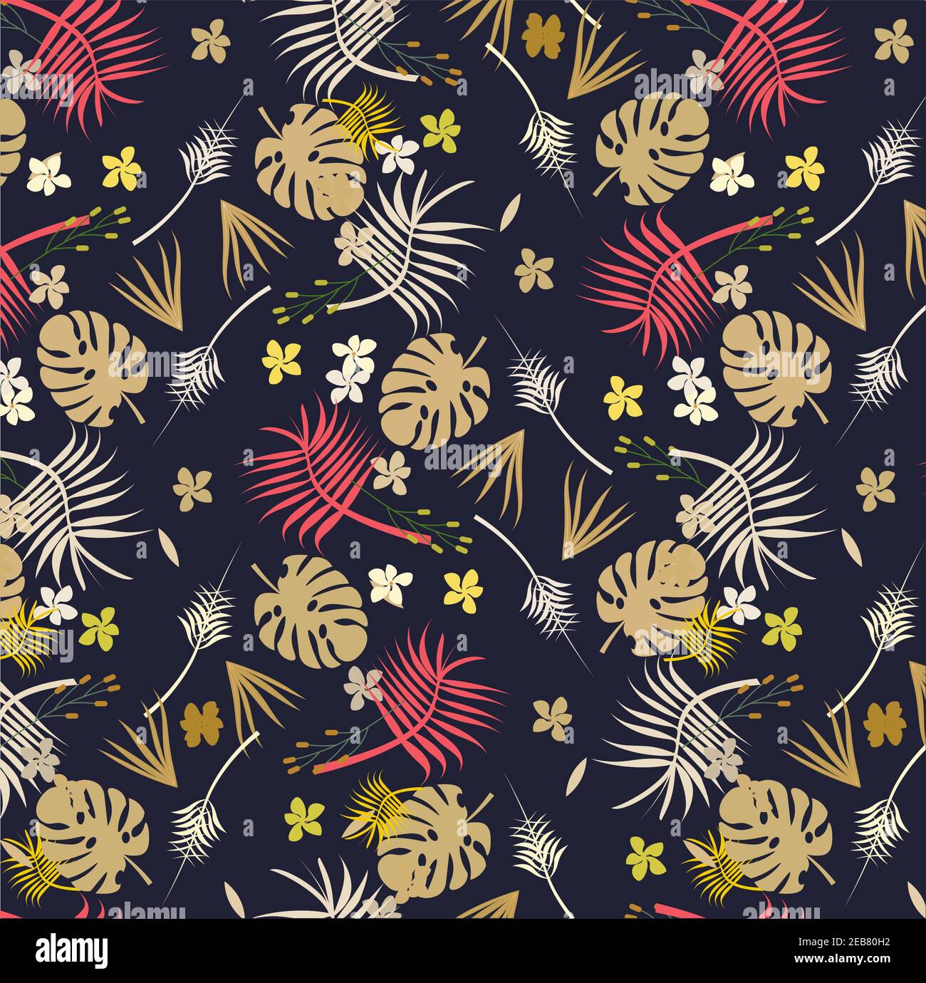 Abstraktes, fluorales Radialvektormuster auf dunkelblauem Hintergrund Stock Vektor