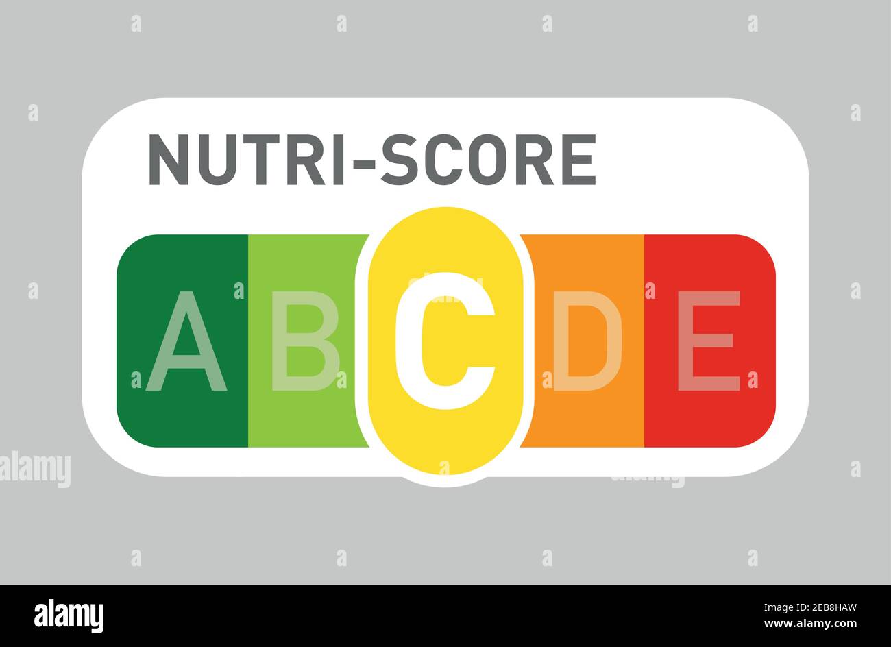 Nutri-Score offizielles Label. C-Wert. Stock Vektor