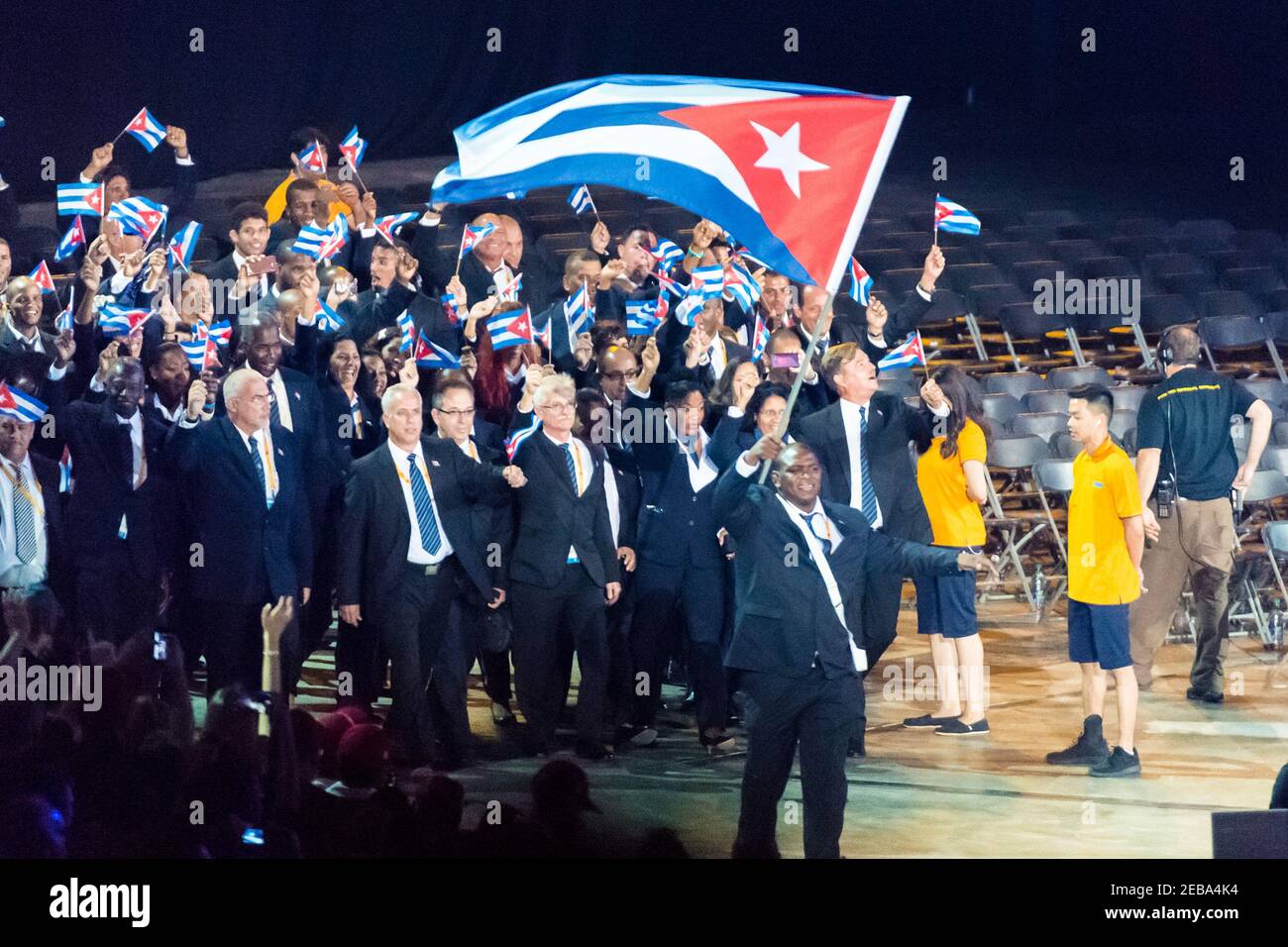 Die kubanische Delegation nimmt an der Eröffnungszeremonie der Toronto 2015 Teil PanAm-Spiele Stockfoto