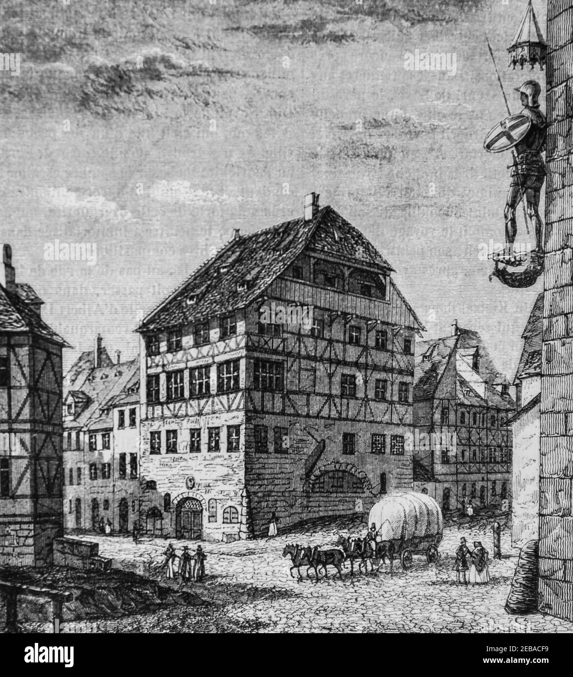 la maison d'albert durer a nürnberg, le Magazin pittoresque par edouard charton 1855 Stockfoto