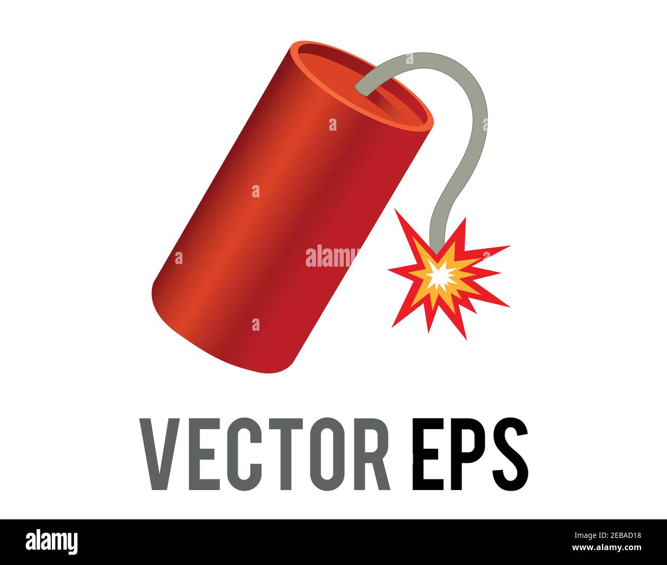 Die isolierte Vektor-roten Rohr Feuerwerkskörper-Symbol mit brennender Sicherung und Feuerwerk Sparkler Feuer, wie am chinesischen Neujahr, Silvester oder Unabhängigkeit beleuchtet Stock Vektor