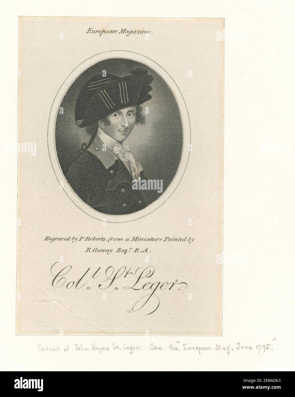 Col. (John Hayes) St. Leger Stockfoto