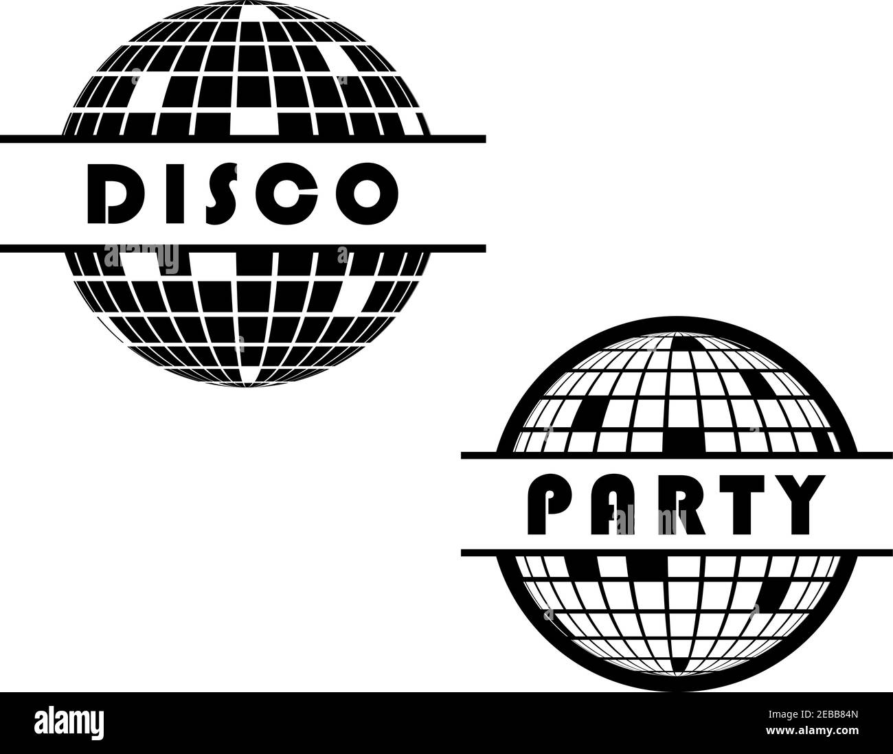 Symbol „Disco Ball Vector“. Parteivorlage. Stock Vektor