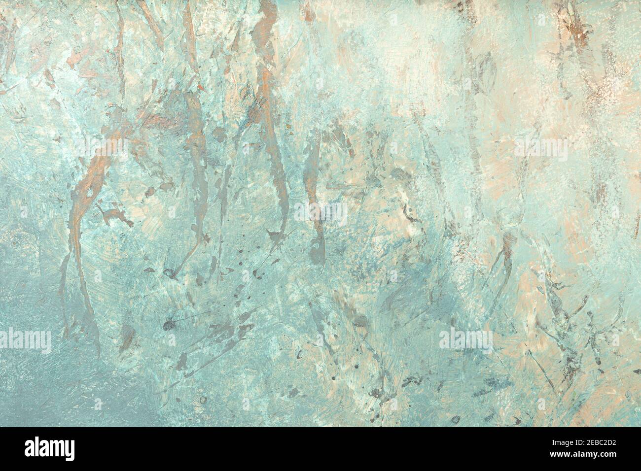 Bemalter abstrakter Hintergrund. Farbtropfen und Pinselspuren. Stockfoto