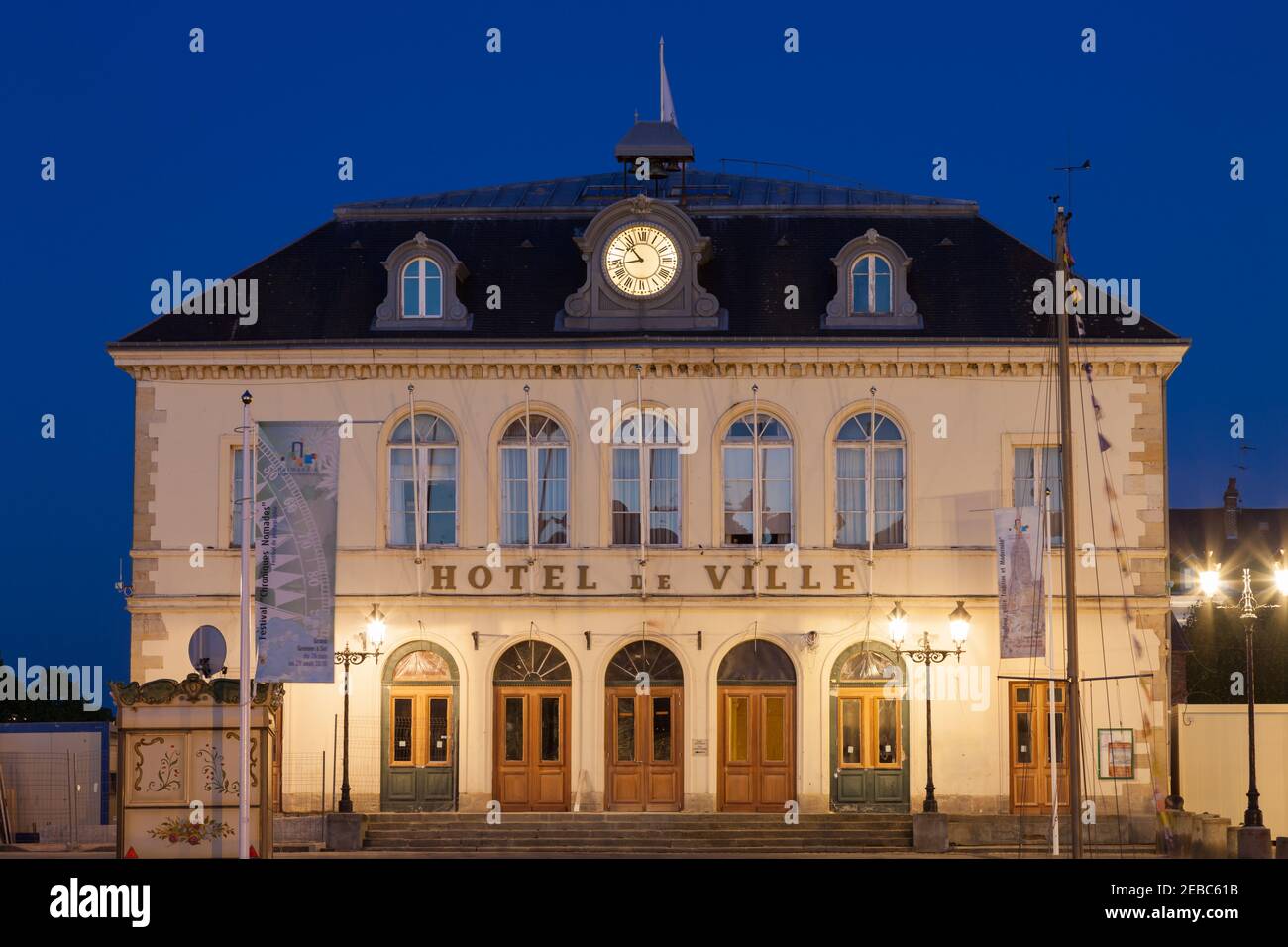 Hotel de Ville, Old Harbour, Honfleur, Frankreich Stockfoto