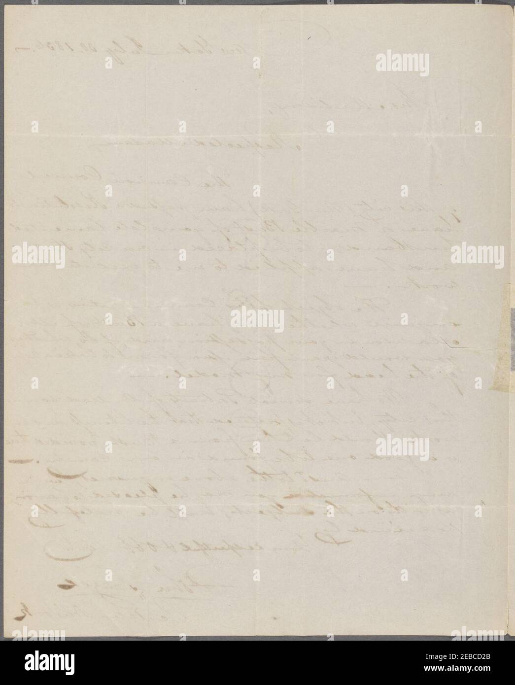 Brief von John Frazee an Dolley Madison Stockfoto