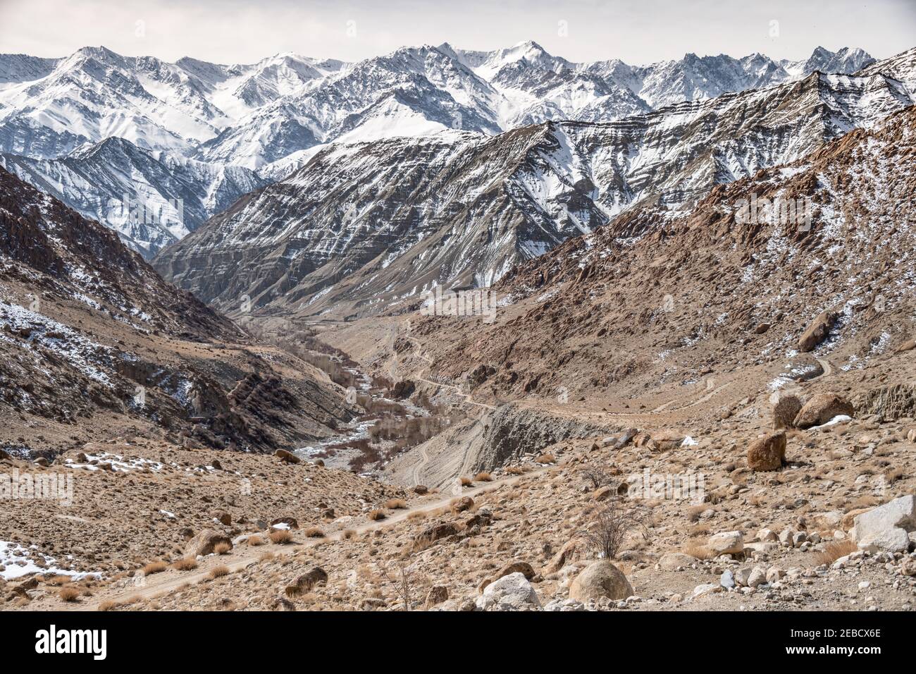 Ulley Valley, Ladakh, landschaftlich schöne Aussicht Stockfoto