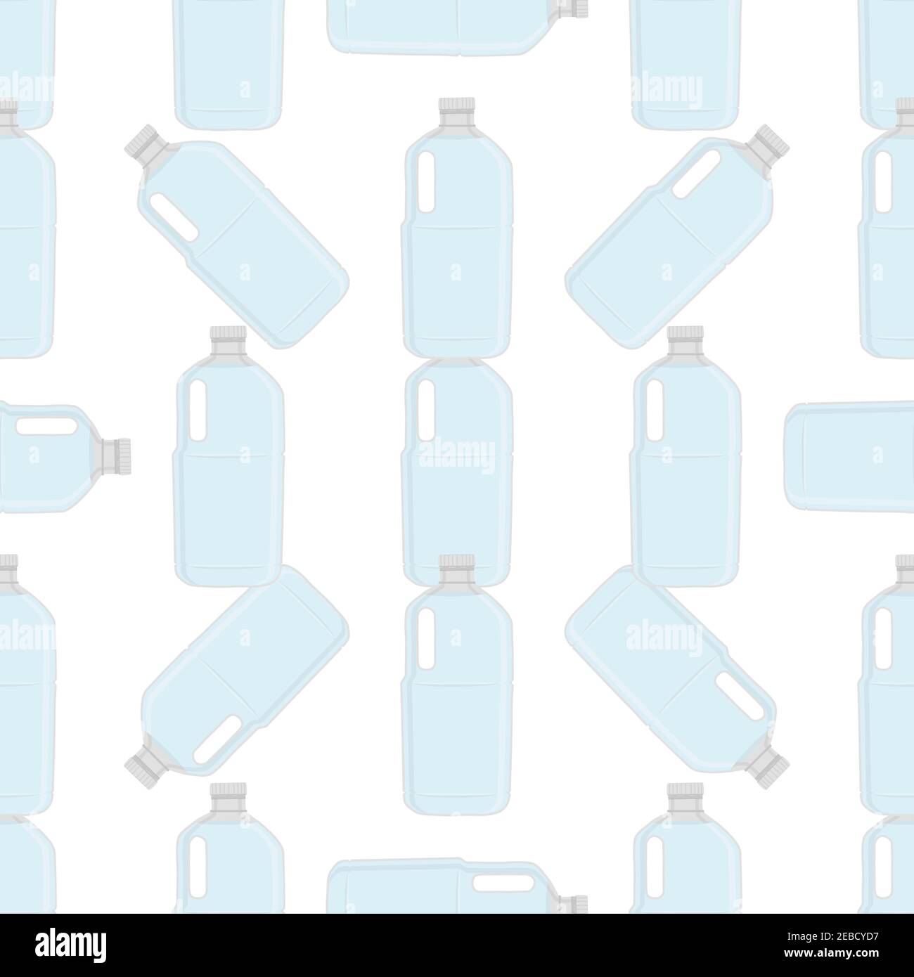 Illustration zum Thema Set identische Typen Plastikflaschen für Trinkwasser. Wassermuster bestehend aus Sammlung Küchenzubehör, Plastikflasche Stock Vektor