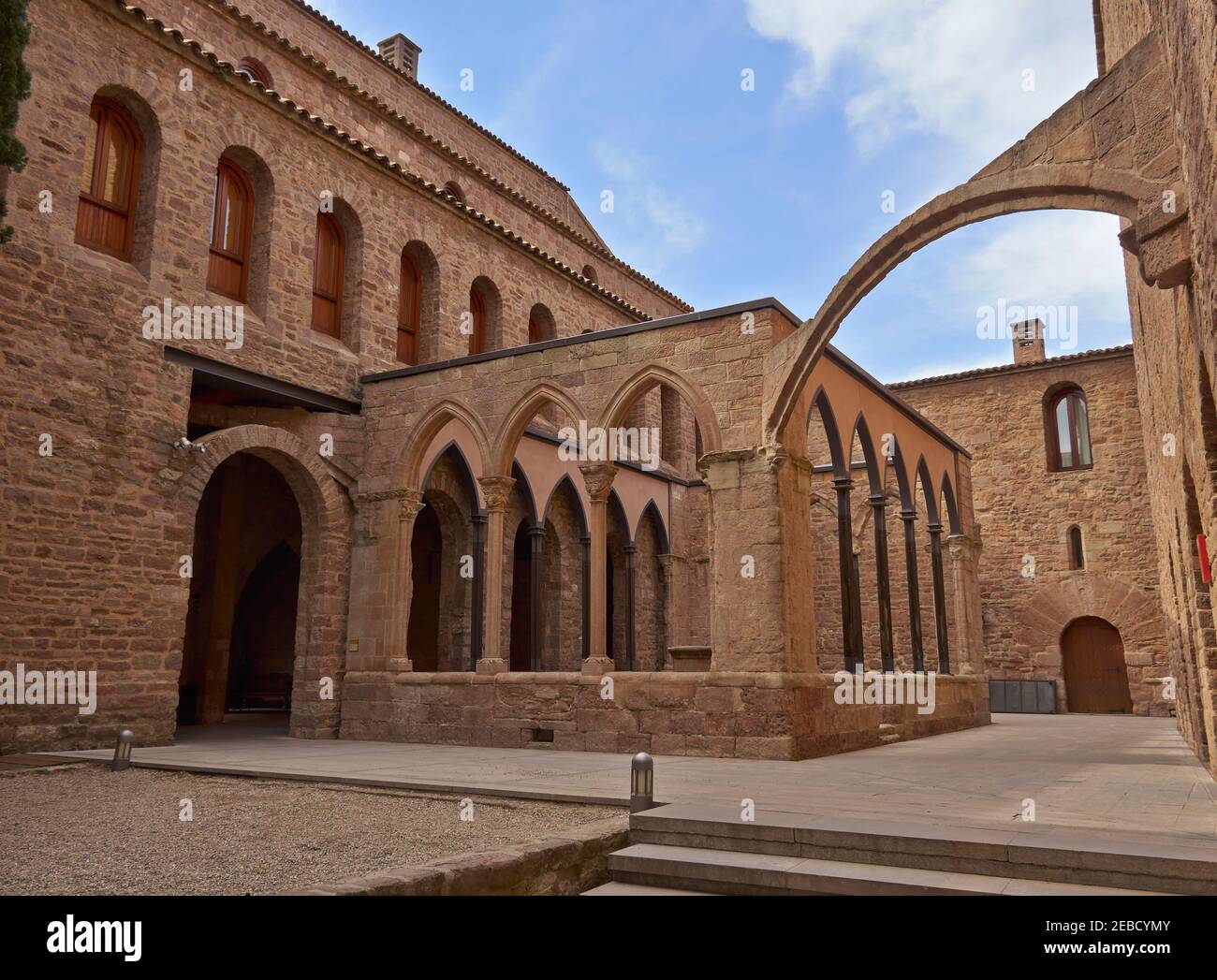 Parador de Cardona, Katalonien, Spanien. Kreuzgang. Stockfoto