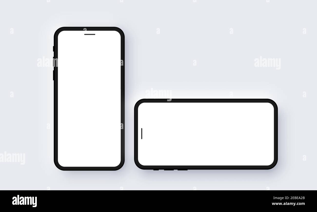 Realistische Handy Neomorphismus Vorlage Mockup Vektor Stock Vektor